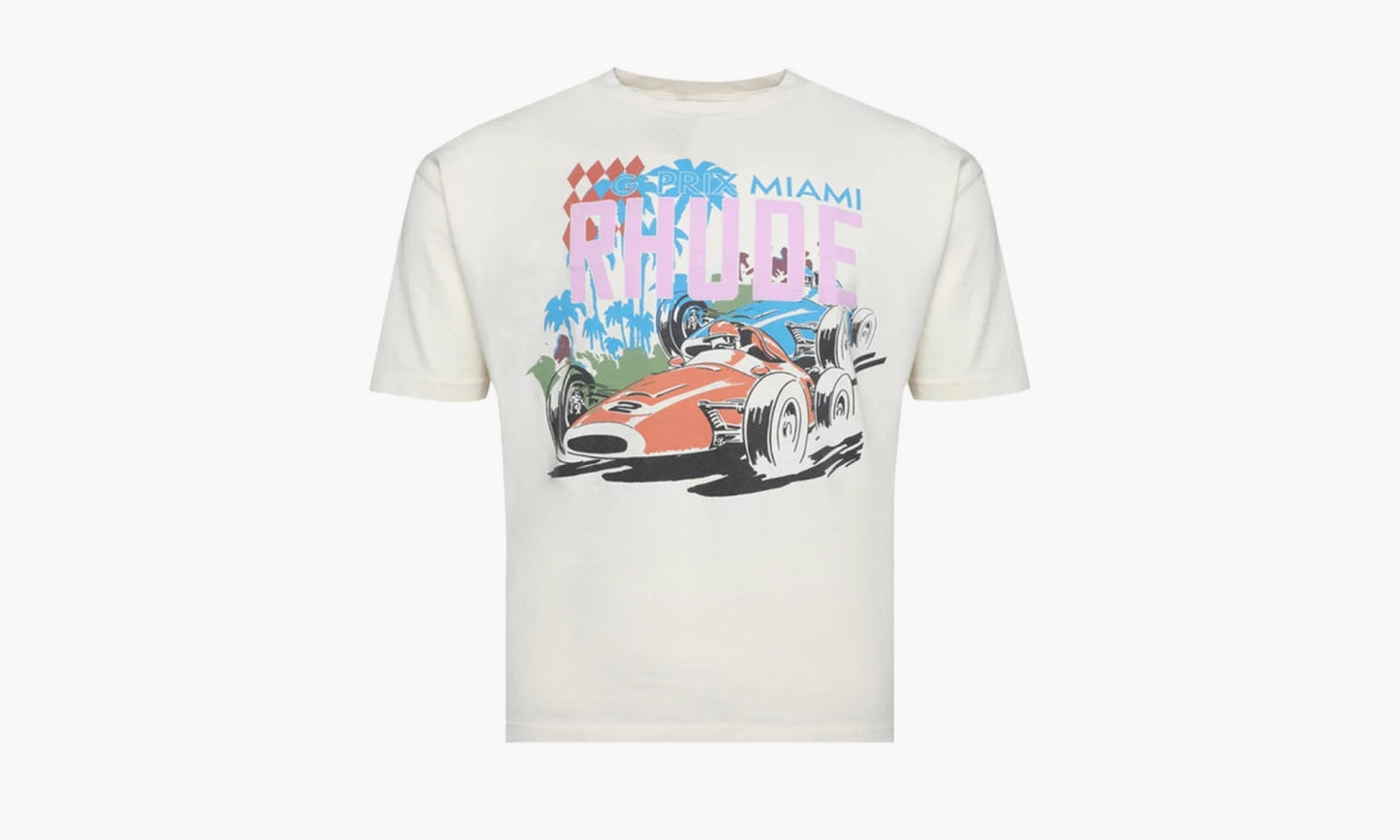 RHUDE Miami Gp Tee "Vintage White" - SS24TT433206110611 | Grailshop