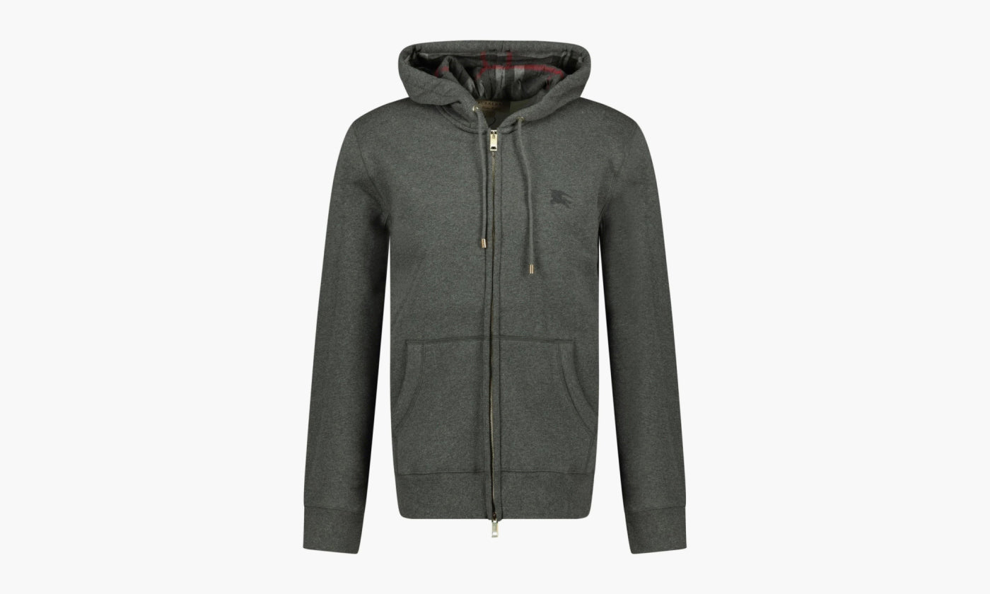 Burberry Clarendon Check Hood Zip Up Hoodie "Grey" - 40155591 | Grailshop