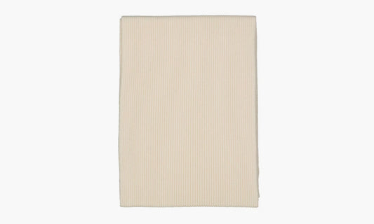 Stone Island Junior Logo Patch Ribbed Knit Scarf “Cream White” - 7716N02A8V0099 | Grailshop