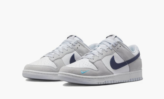 Nike Dunk Low "White Grey Navy Aqua Mini Swoosh" - FJ4227-001 | Grailshop