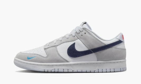 Nike Dunk Low "White Grey Navy Aqua Mini Swoosh" - FJ4227-001 | Grailshop