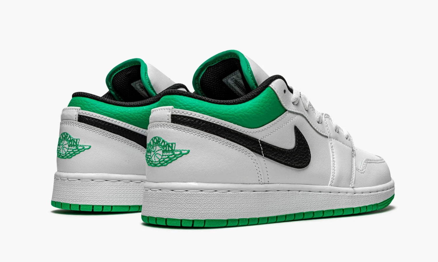 Nike Air Jordan 1 Low GS "White Lucky Green Tumbled Leather" - 553560 129 | Grailshop 