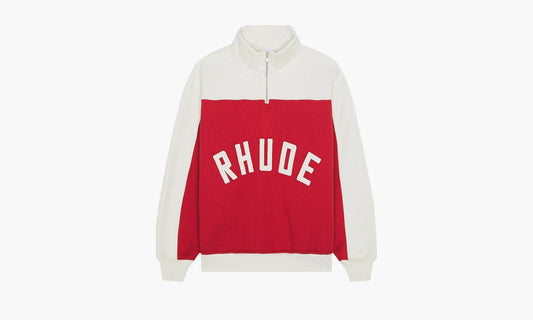 RHUDE Contrast Quarter Zip Varsity "Red / Cream" - SS24JA091672771307 | Grailshop