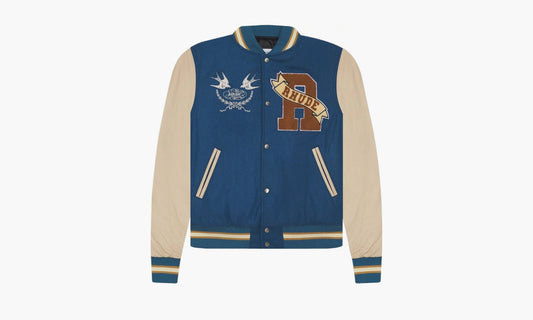 RHUDE Sparrow Varsity Jacket "Slate / Creme" - FW22JA38609048 | Grailshop