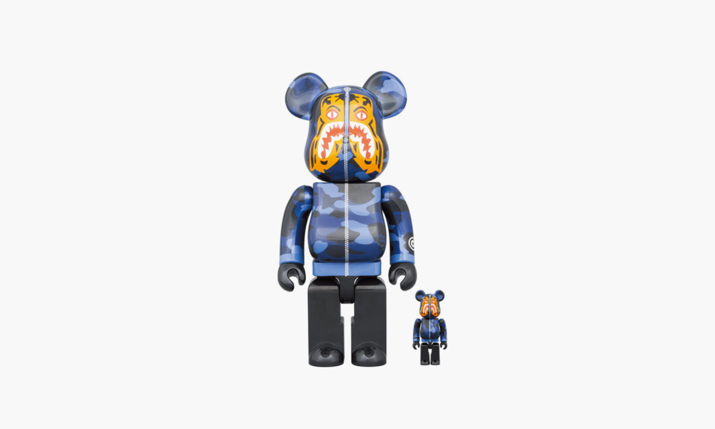 Bearbrick X BAPE Camo Tiger 100% And 400% "Blue" - BB-BAPE-BLUE-TIGER-100-400 | Grailshop