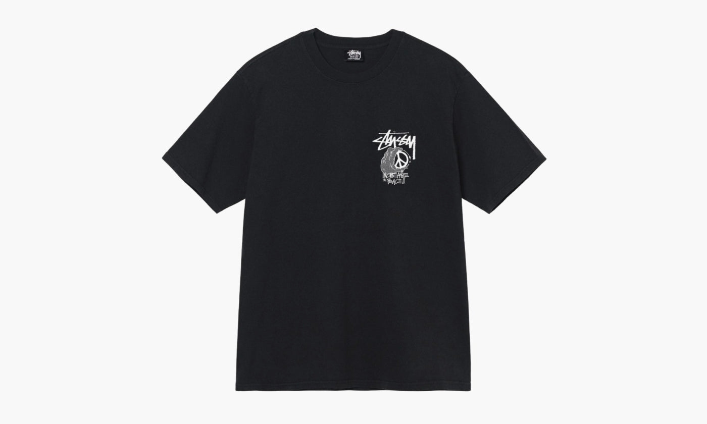 Stussy Peace Hand Pigment Dyed T-shirt "Black" - 1904861 | Grailshop