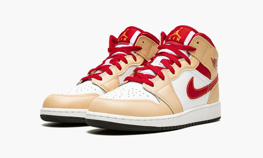 Air Jordan 1 Mid GS "Light Curry Cardinal" - 554725 201 | Grailshop