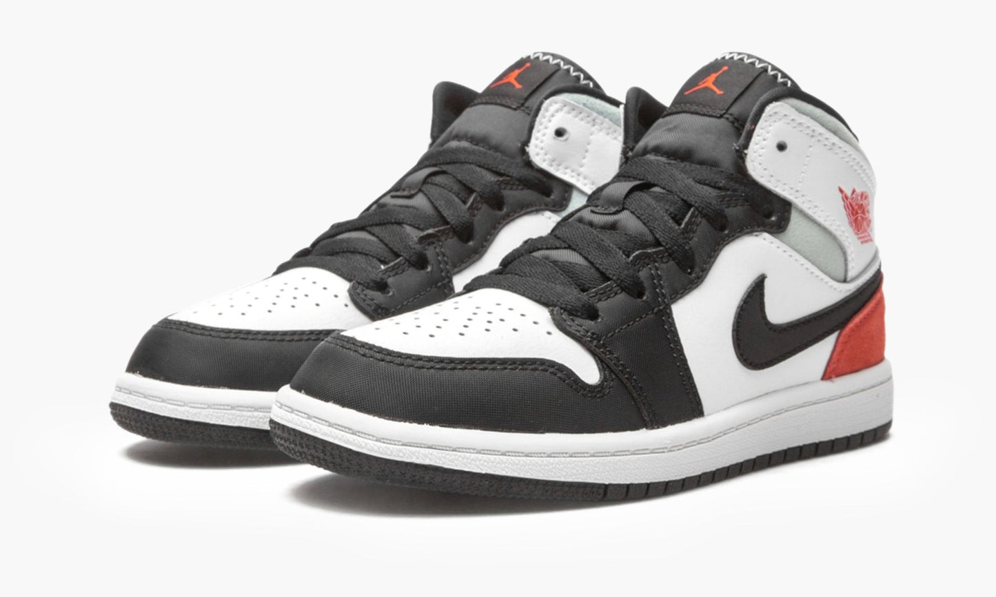 Air Jordan 1 Mid SE PS "White Black Red Spruce" - BQ6932 100 | Grailshop