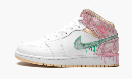 Air Jordan 1 Mid GS "Paint Drip" - DD1666 100 | Grailshop