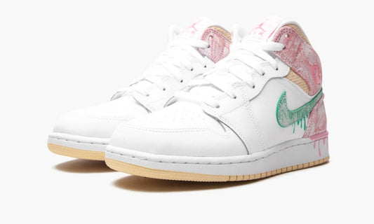Air Jordan 1 Mid GS "Paint Drip" - DD1666 100 | Grailshop