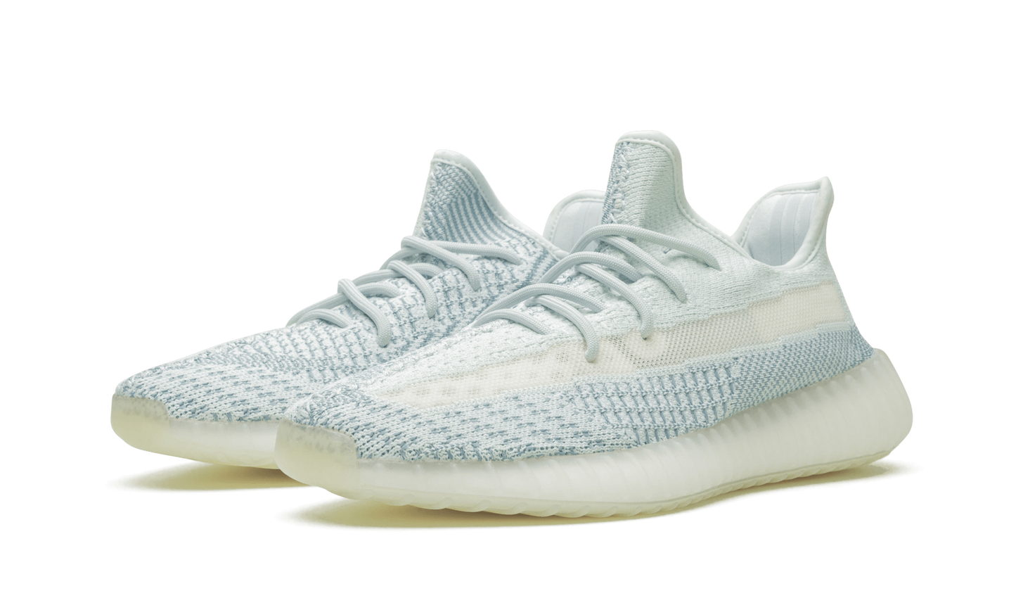 White yeezy deals reflective