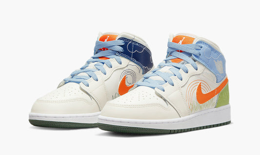 Nike Air Jordan 1 Mid SE GS “Stitch” - DX2462 100 | Grailshop